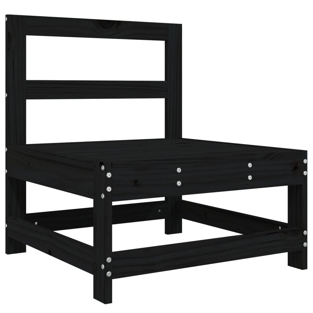 Vidaxl Juego De Muebles De Jardín 7 Piezas Madera Maciza De Pino Negro_3