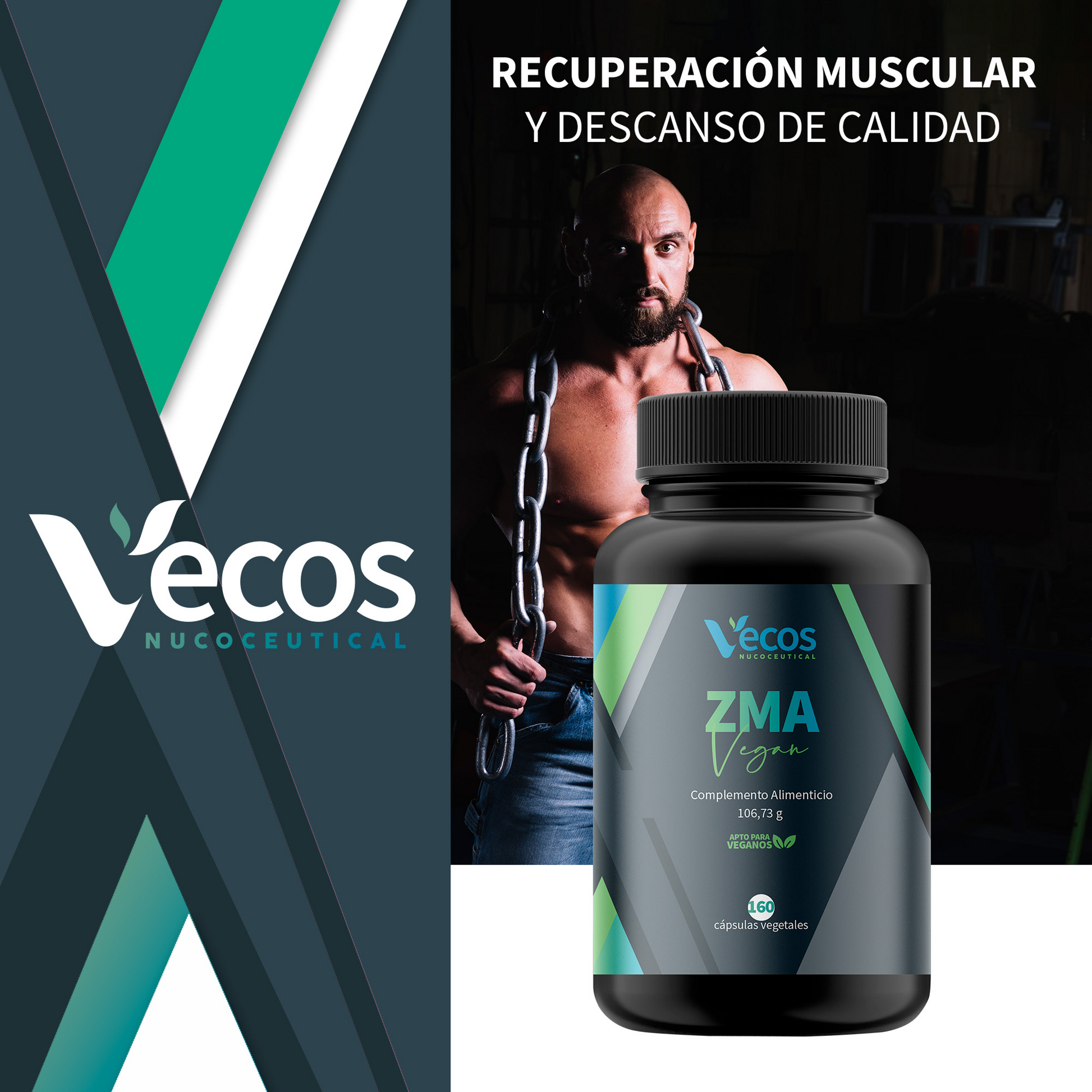 Zma Vecos 160 Cápsulas | Fuerza Muscular, Recuperación Y Energía | Magnesio, Zinc Y B6_1