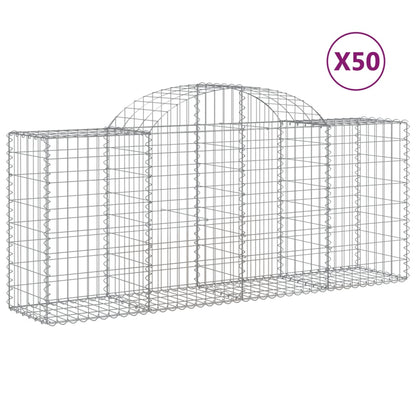 Cestas De Gaviones 50 Uds Forma De Arco Hierro 200x50x80/100 Cm_0