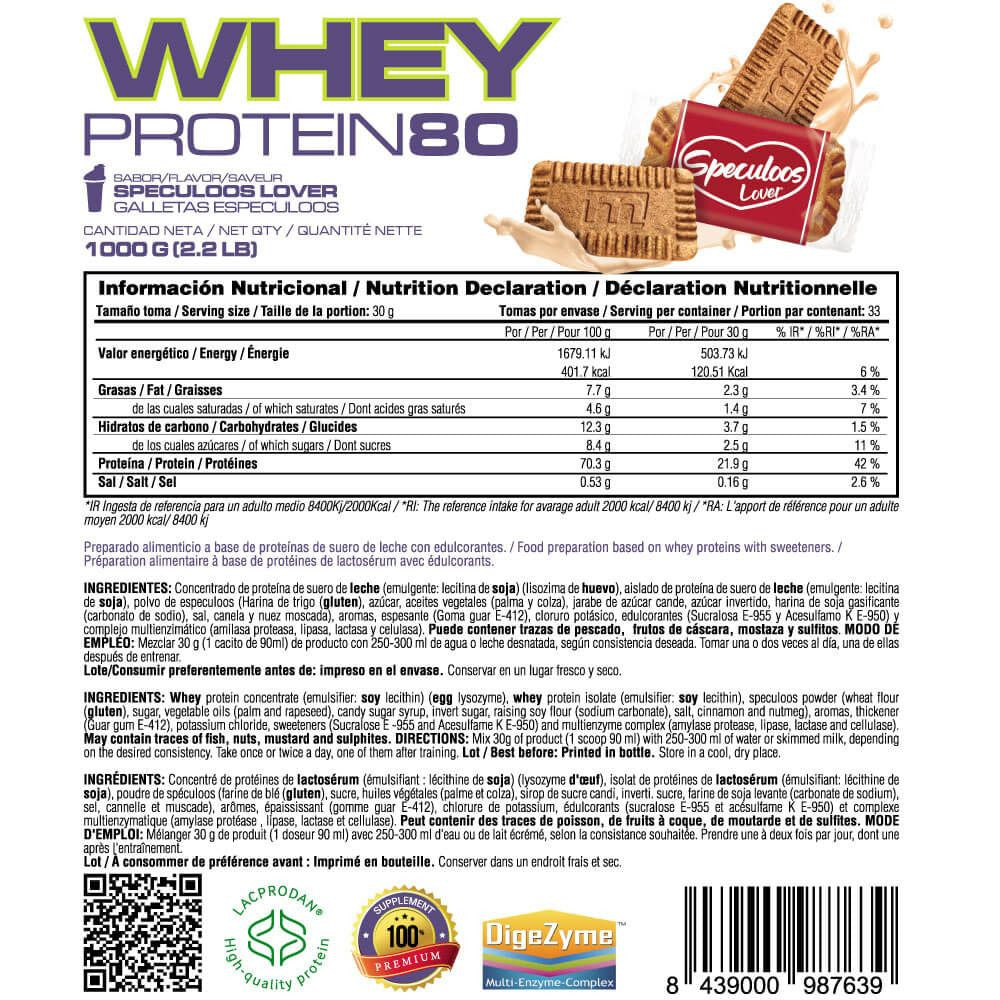 Whey Protein80 - 1kg - Galletas Speculoos - Aumenta La Masa Muscular - Masmusculo_5