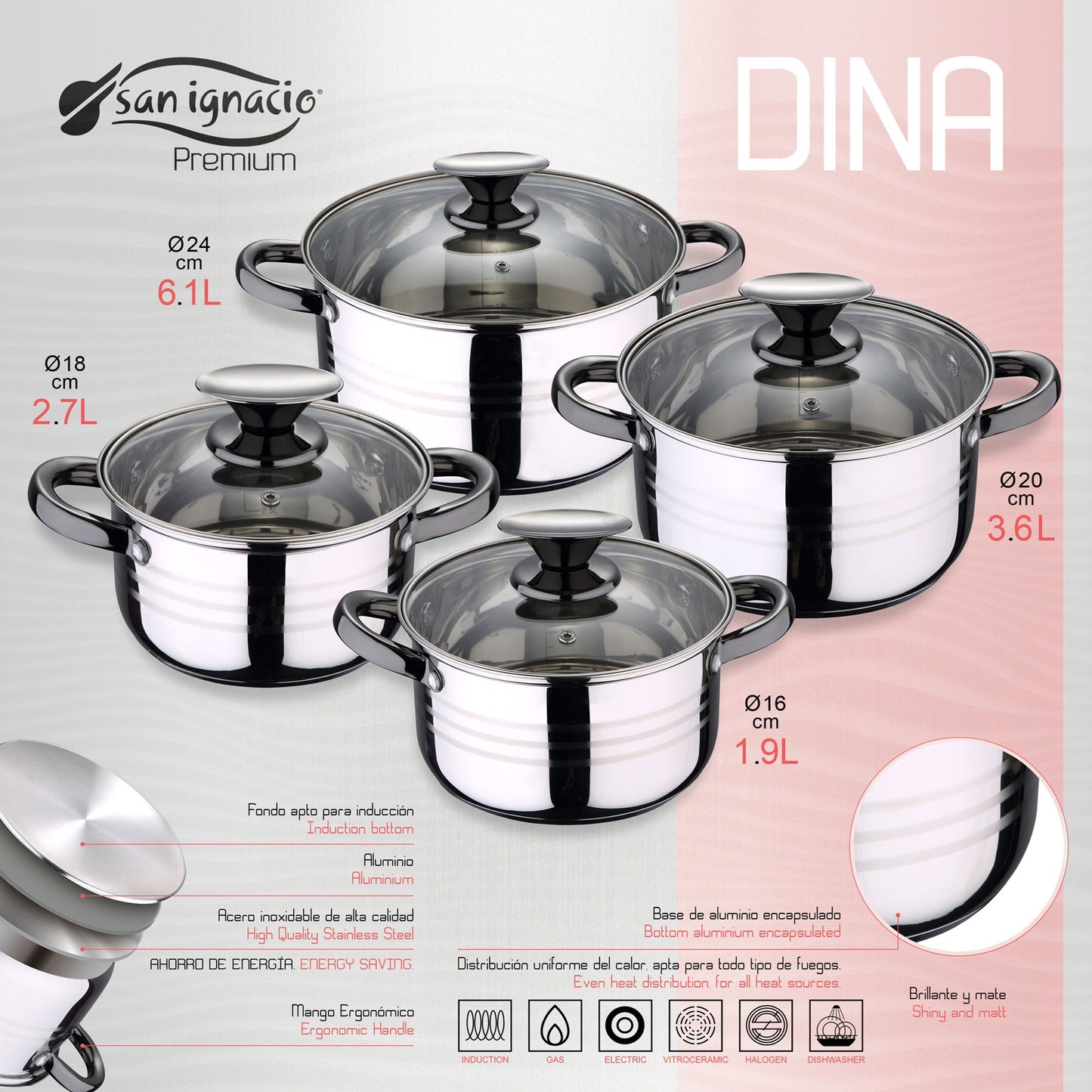 Set Bateria 8pc Sip + Set 3 Sartenes 16/20/24_2