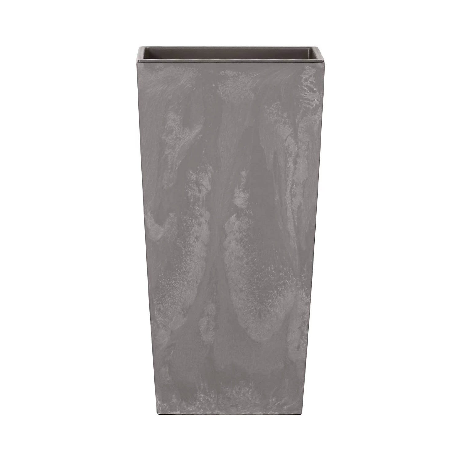 Maceta Alta 11,4 L Prosperplast Urbi Square Effect De Plástico Con Depósito En Color Gris Claro, 37,5 (alto) X 19,5 (ancho) X 19,5 (profundo) Cms