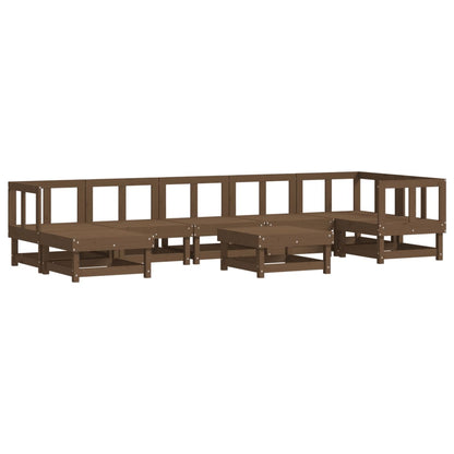 Vidaxl Juego Muebles De Jardín 8 Pzas Madera Maciza Pino Marrón Miel_0