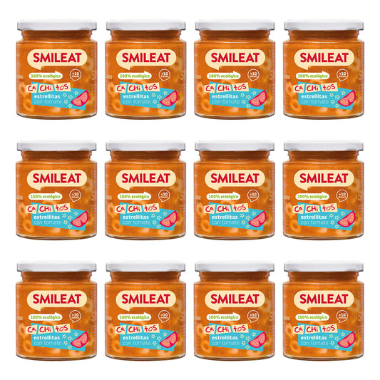 Embalagem de 12 frascos de massa com tomate biológico CA CHI TOS Smileat, 230g