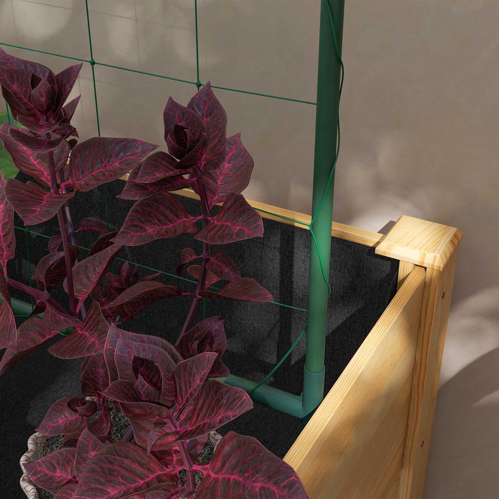 Outsunny Huerto Urbano Elevado Con Enrejado Carga 300 Kg 120x60x75 Cm Natural_4