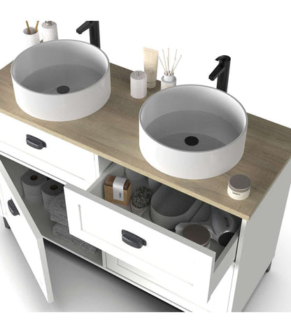 Mueble De Baño Sin Lavabo Toscana En Acabado Color Blanco, 92cm(alto) 120cm(ancho) 47cm(l_3