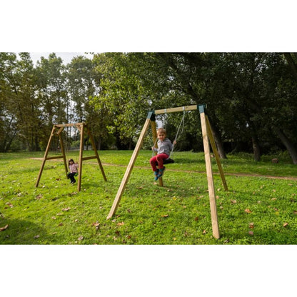 Columpio Individual De Madera Cuadrada Masgames Karai Deluxe Adultos Con Cuerdas._4