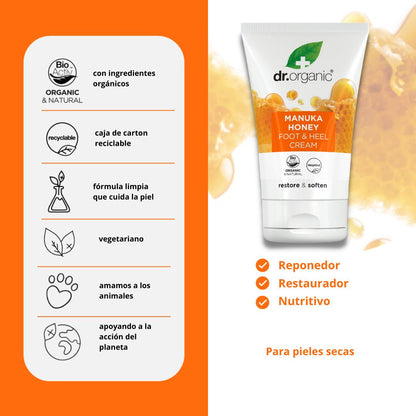 Creme Reparador para Pés com Mel de Manuka Dr. Organic, 125ml