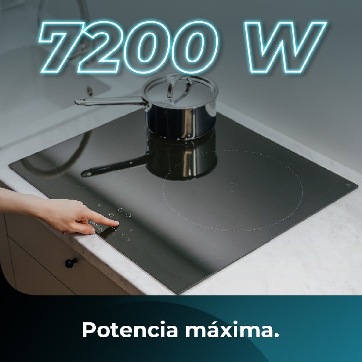 Placa De Inducción 3 Fuegos Bolero Squad I 3200. Potencia Máxima 7200w Con 9 Niveles De Potencia, Booster Function, Invisible Touch Slider Control,_1