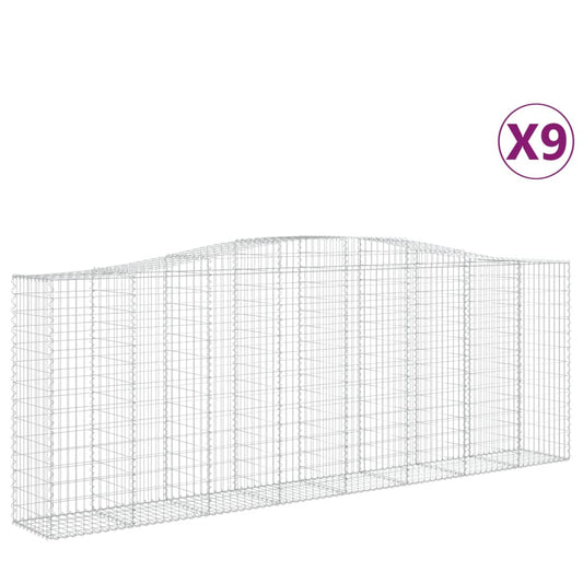 Cestas Gaviones 9 Uds Forma De Arco Hierro 400x50x140/160 Cm_0