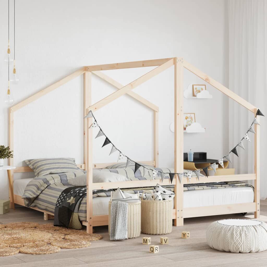 Vidaxl Estructura De Cama De Niños Madera Maciza De Pino 2x(90x160) Cm_1