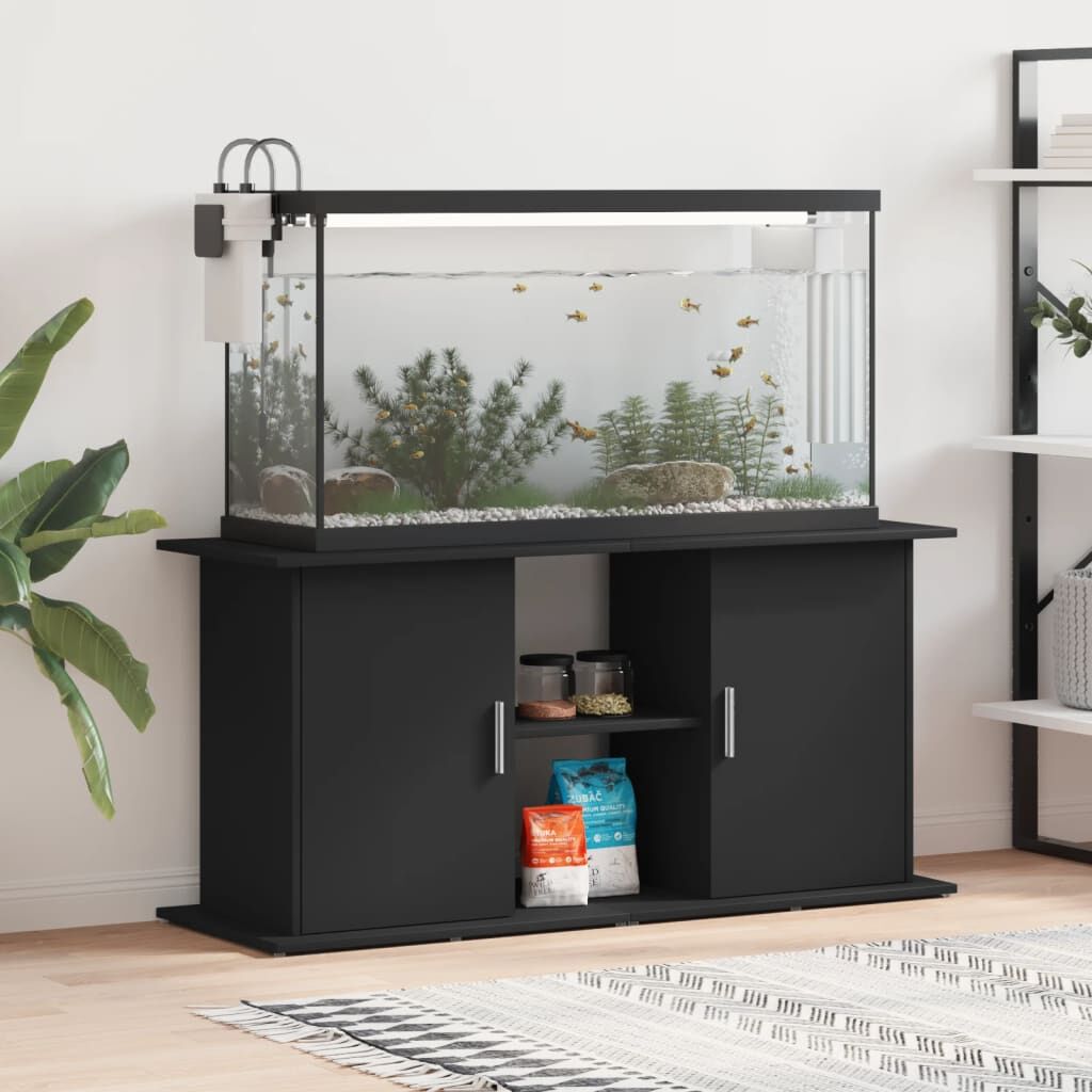 Vidaxl Soporte Para Acuario Madera De Ingeniería Negro 121x41x58 Cm_1