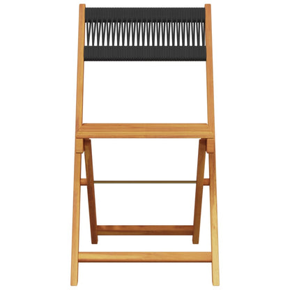 Set De Comedor Jardín 5 Pzas Polipropileno Madera Maciza Negro / Vetonek_0
