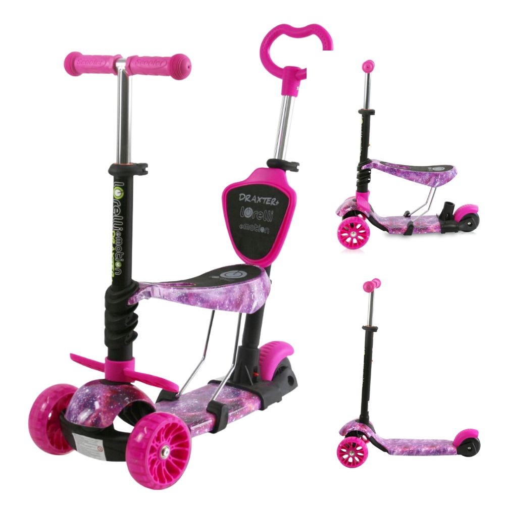 Patinete Evolutivo Con Asiento Y Mango Parental Draxter Plus Pink Galaxy_0