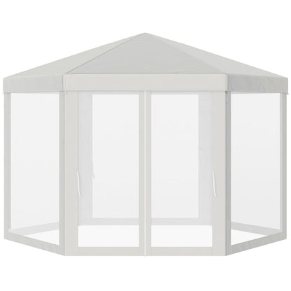 Outsunny Carpa Jardín Cenador Hexágonal Pabellón Gazebo Con Mosquitera 3 Color_0