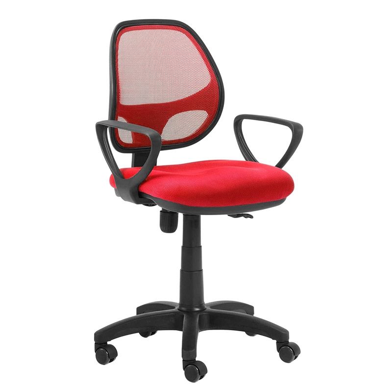 Silla De Escritorio Bari Pvc, Rojo, 52,5 X 87-99 X 61cm_0