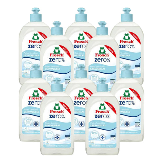 Pack de 10 Máquina de lavar louça Frosch Zero Sensitive Skin 500 ml