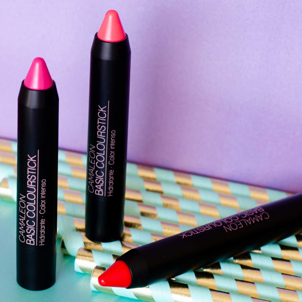 Pintalabios Fucsia Flúor Basic Colourfun 4g Camaleon Cosmetics_3