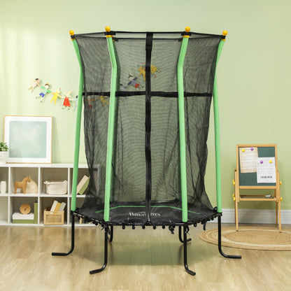 Homcom Cama Elástica Infantil De Jardín 122x111x190 Cm Carga 50 Kg Negro Y Verde_1