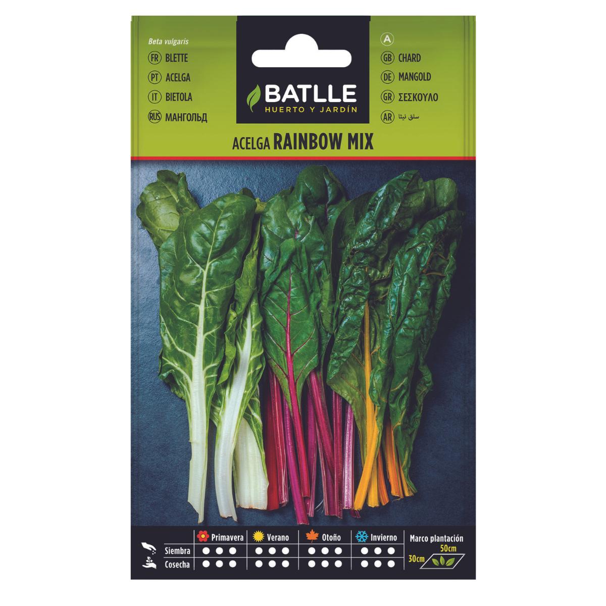 Sementes de acelga Batlle Rainbow Mix