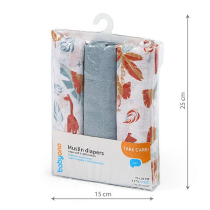Pack 3 Muselinas Algodón 70x70 Cm Jungle_3