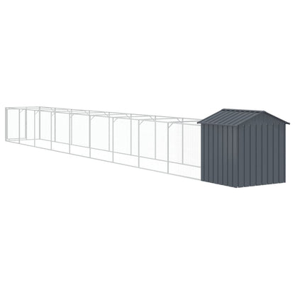 Caseta Perros Con Tejado Acero Galvanizado Gris 117x1017x123 Cm_4