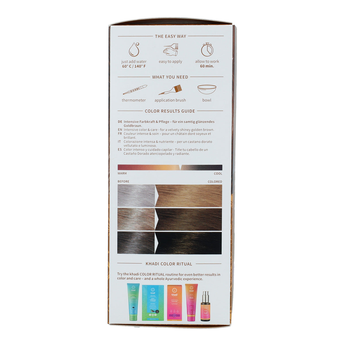 Tinte natural color castaño dorado Khadi 100 g