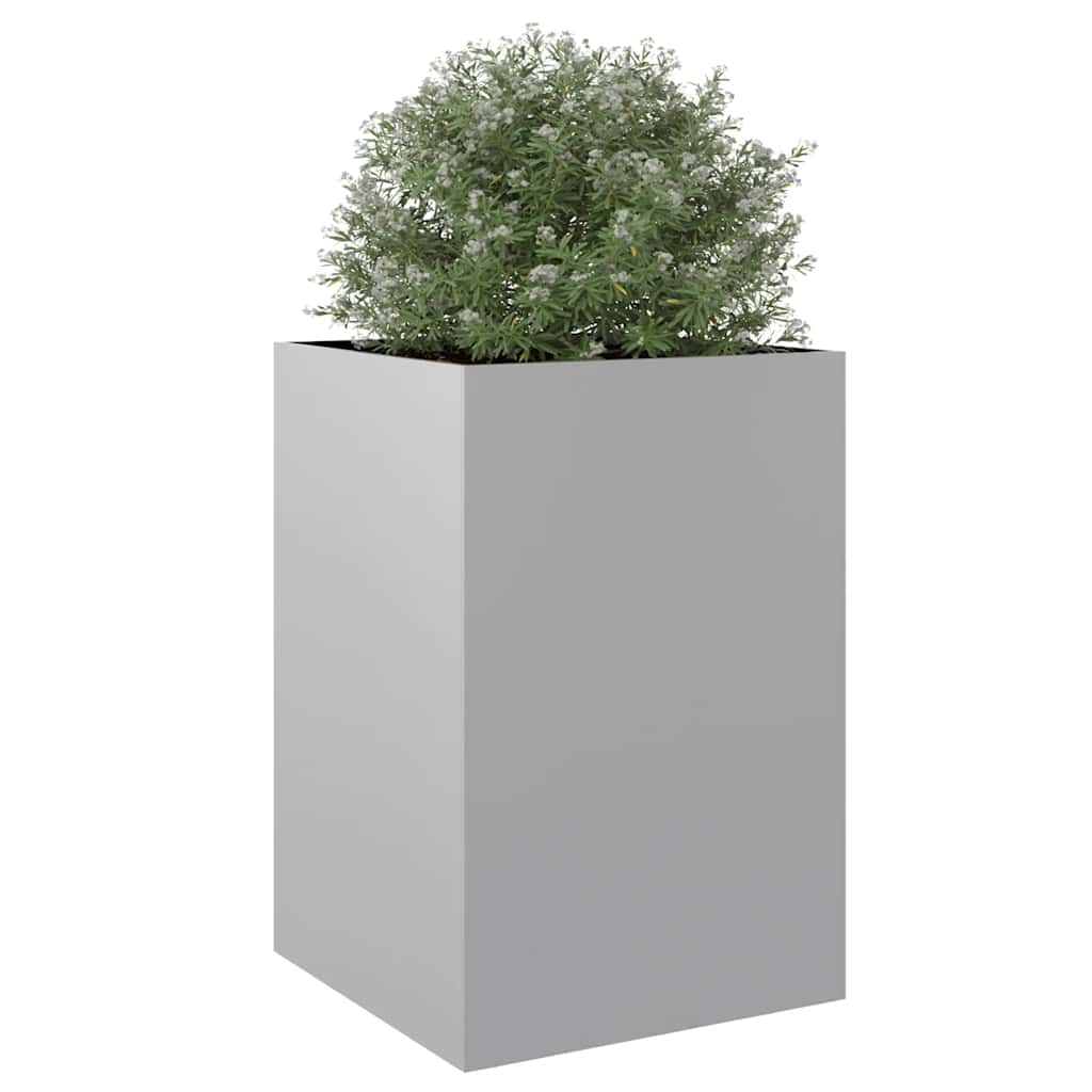 Jardinera De Acero Galvanizado Plateado 52x48x75 Cm_3