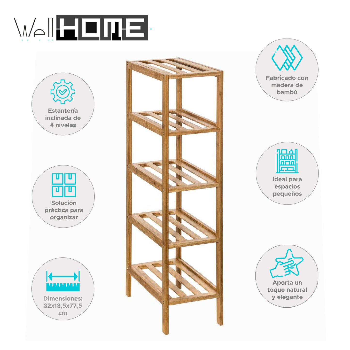 Wellhome Estante Estrecho 4 Niveles_1