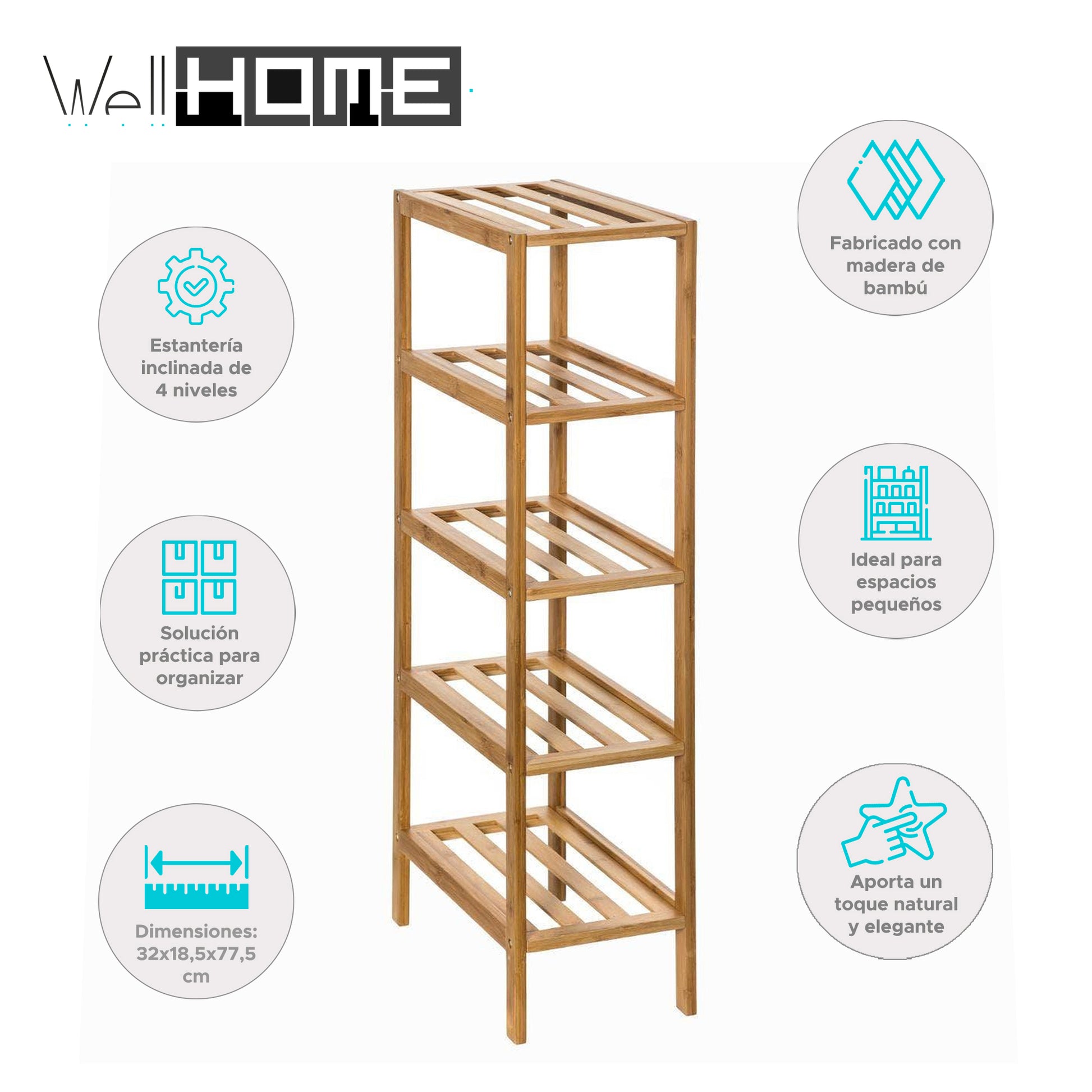 Wellhome Estante Estrecho 4 Niveles_1