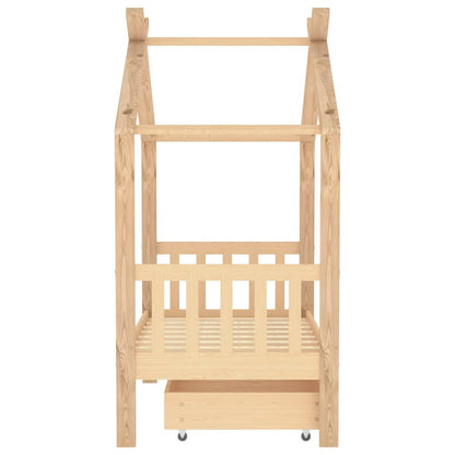 Vidaxl Estructura De Cama Infantil Con Cajón Madera De Pino 70x140 Cm_3