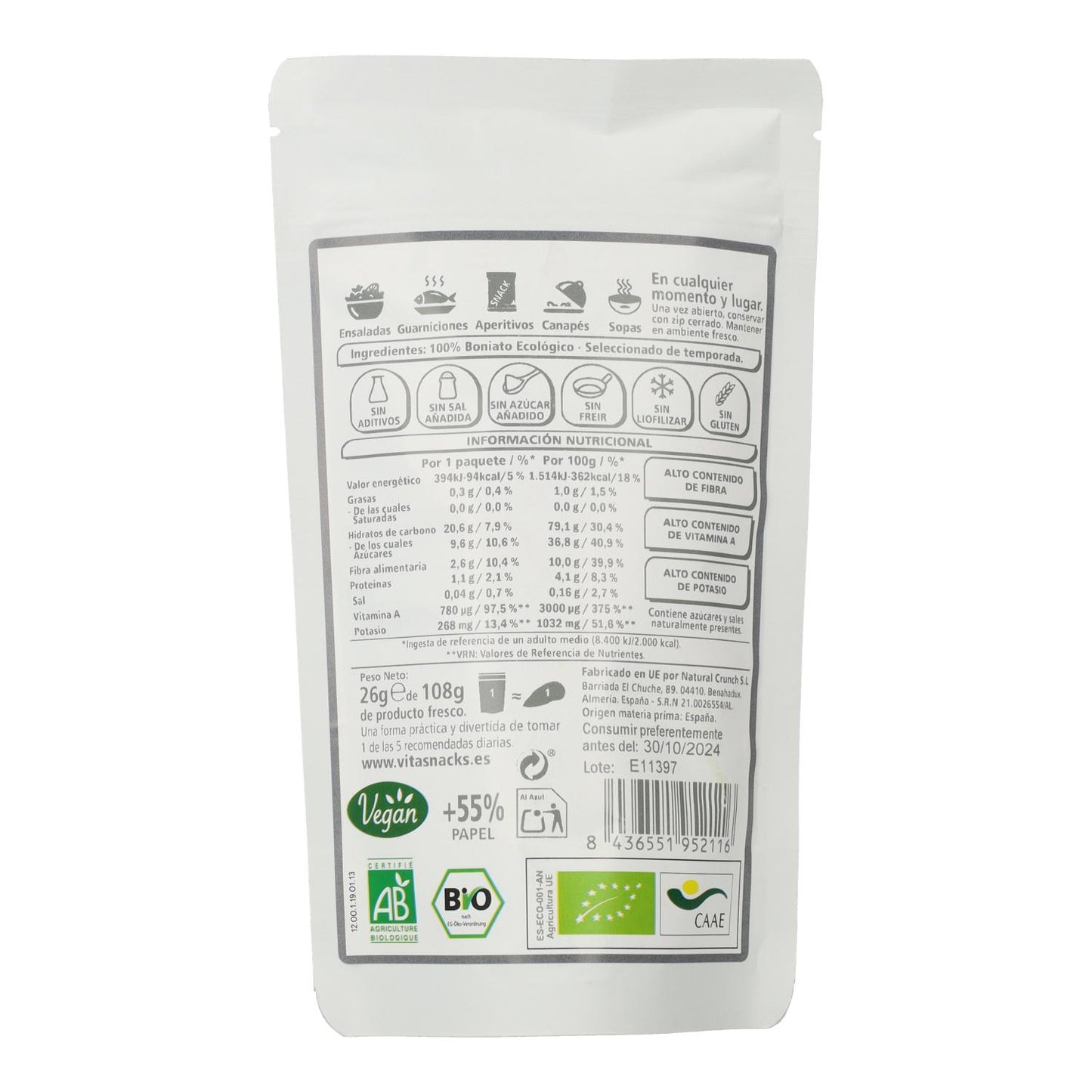 VitaSnack Batata Doce Crocante 24 g