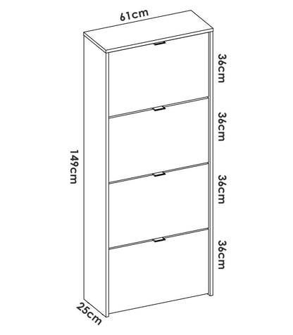 Mueble Zapatero Jaen Con 4 Trampones En Natural. 61 Cm(ancho) 149 Cm(altura) 25 Cm(fondo)_2