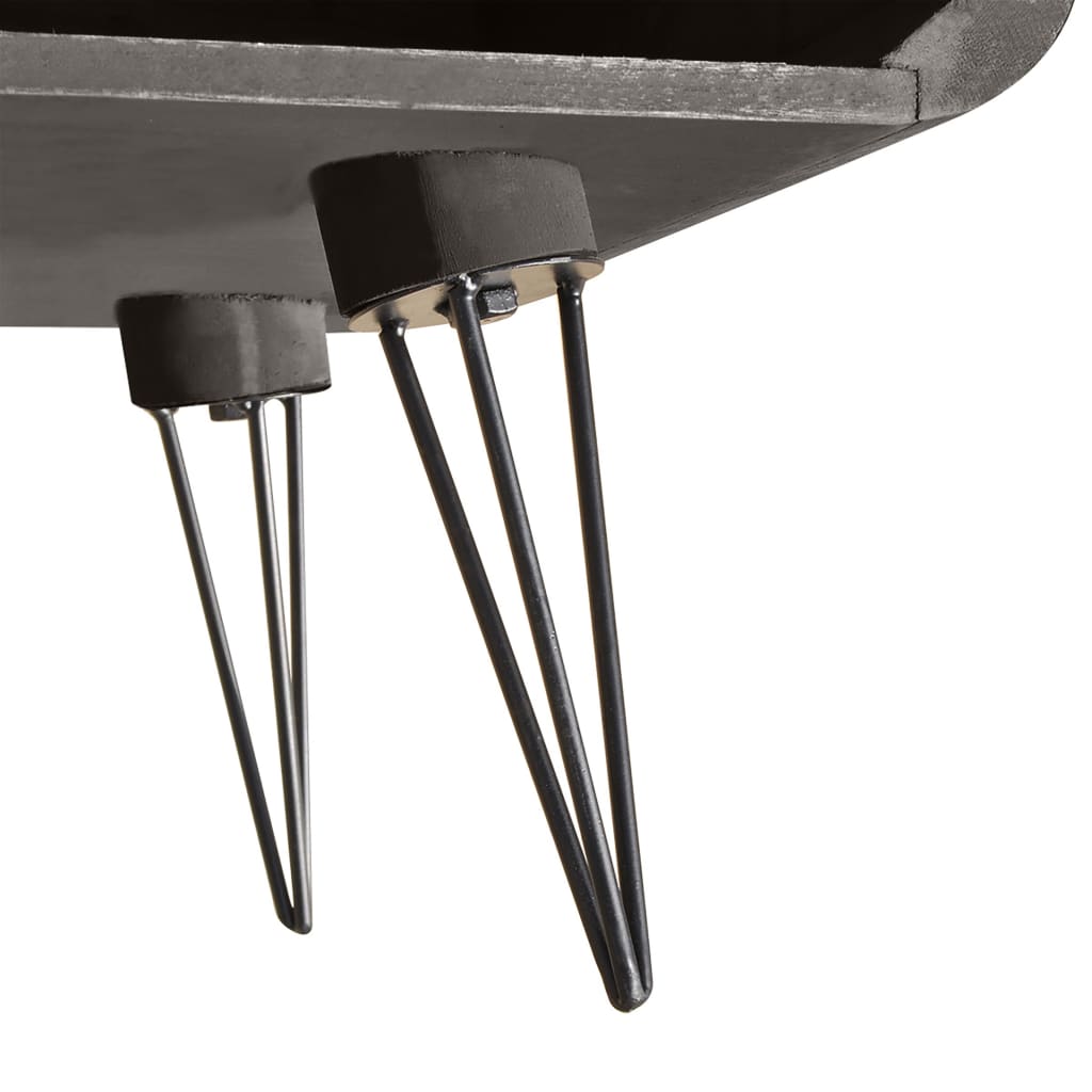 Mesa De Centro Madera Maciza Paulownia Gris 90x55,5x38,5 Cm_3