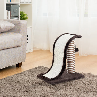Pawhut Rascador Árbol Para Gatos De Sisal Para Jugar Y Arañar Marrón Crema_1