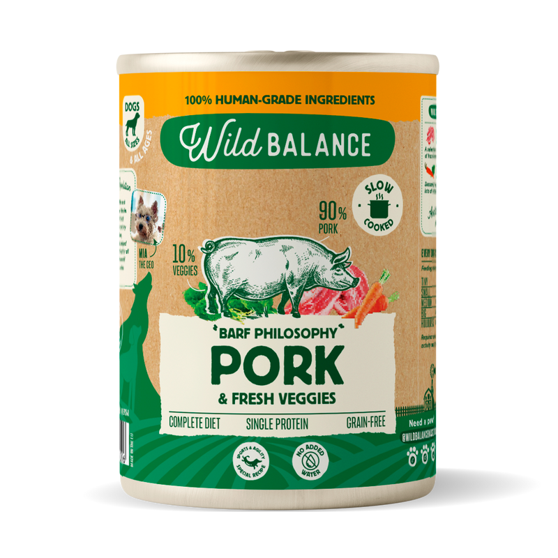 Wild Balance Pork and Vegetable BARF Lata para Cães 400g