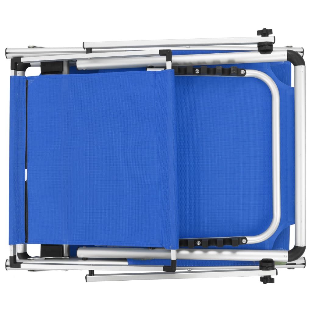 Tumbona Plegable Con Toldo Aluminio Y Textilene Azul_4