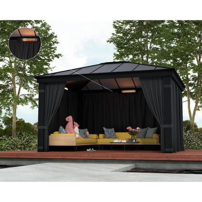 Aquecedor elétrico em fibra de carbono para pérgulas e gazebos 