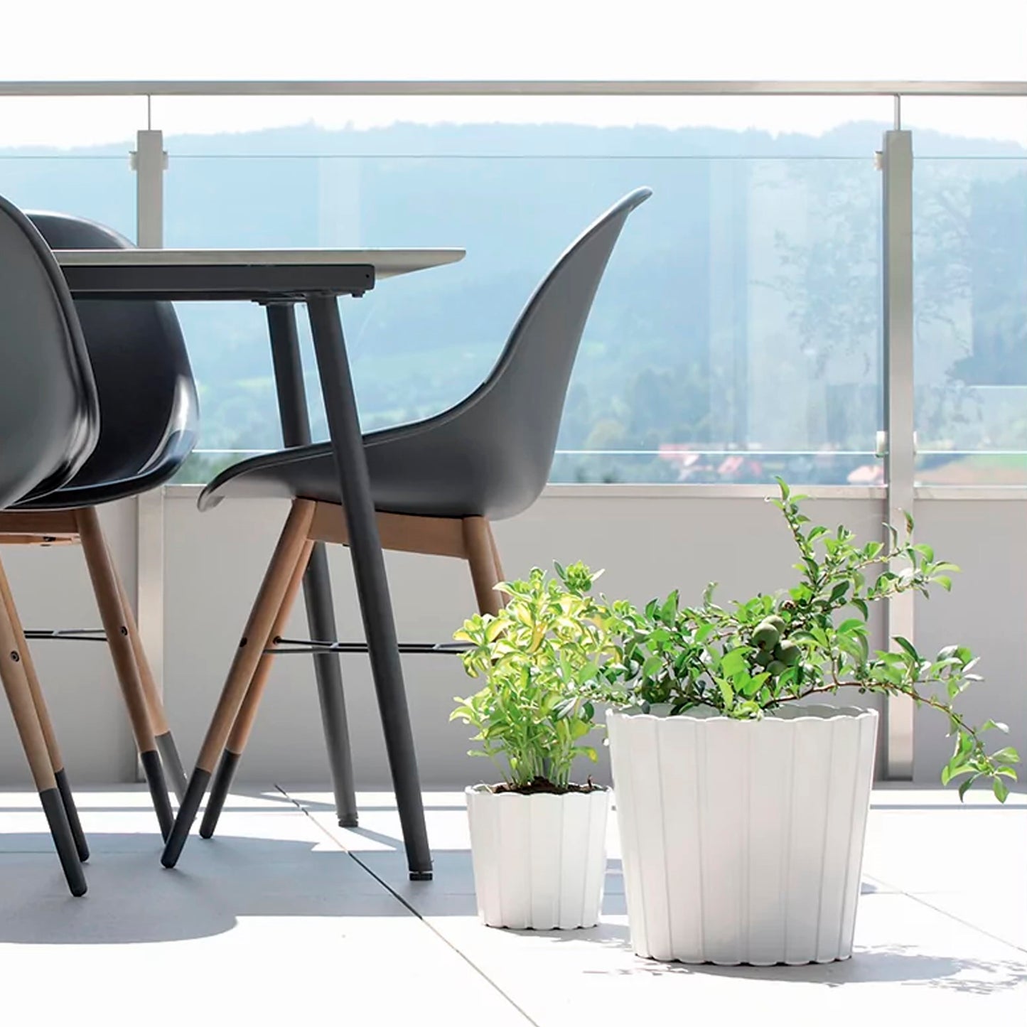 Maceta Boardee Basic 0,8l., Dimensiones (mm) 120x120x109, Color Blanco