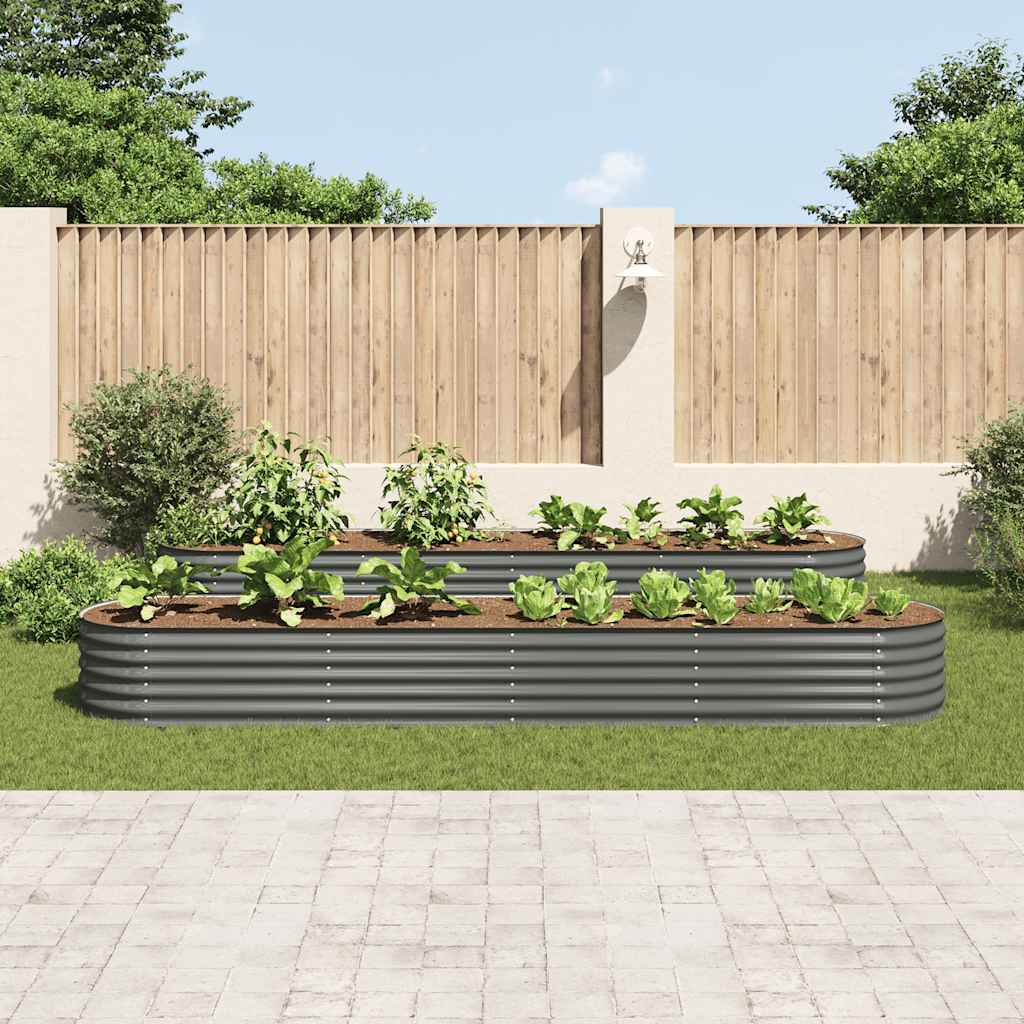 Arriate De Acero Galvanizado Gris 400x80x44 Cm_2