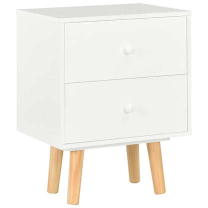 Mesitas De Noche 2 Uds Madera Maciza De Pino Blanco 40x30x50 Cm_1