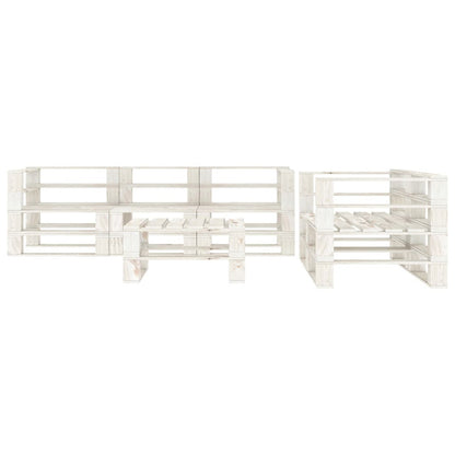 Vidaxl Juego De Muebles De Palés Para Jardín 6 Piezas Madera Blanco_1