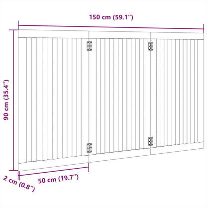 Vidaxl Puerta Para Perros Plegable 3 Paneles Madera Álamo Negra 150 Cm_2