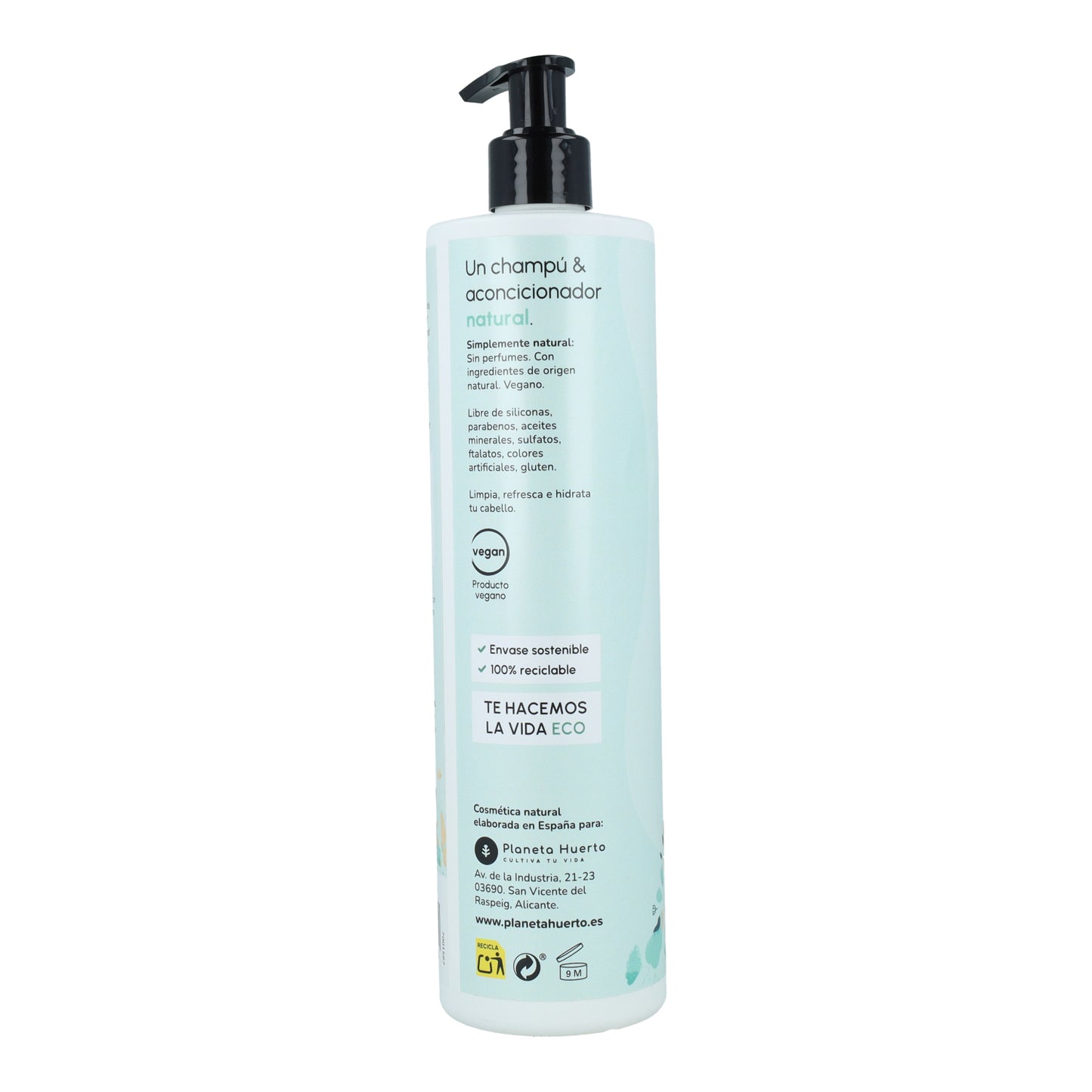 Pacote de cosméticos sem fragrância Planeta Huerto: Gel, Champô e Condicionador