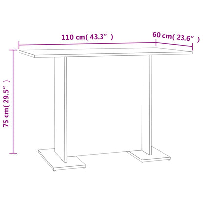 Mesa De Comedor Madera Contrachapada Blanco Roble 120x60x76 Cm_4