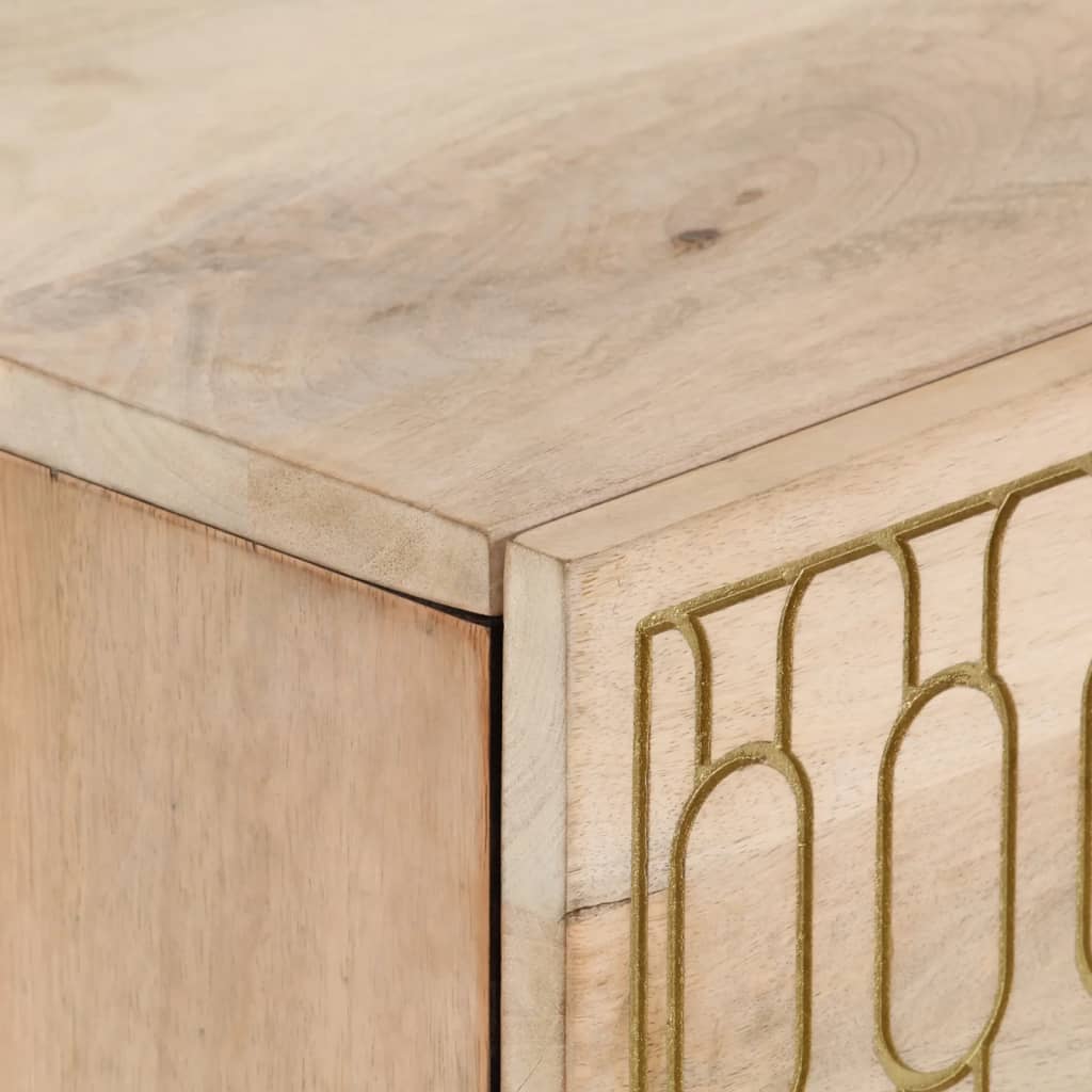 Mesita De Noche Madera Maciza De Mango 50x33x60 Cm_4
