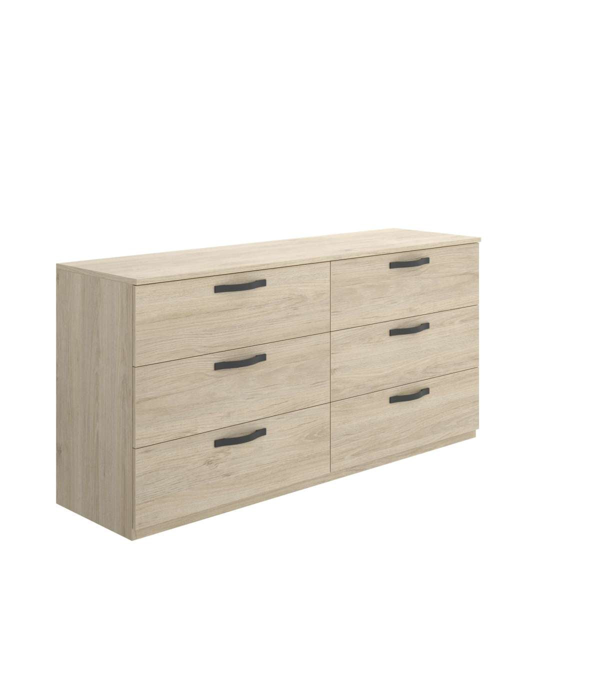 Comoda Doble 6 Cajones Jaen En Acabado Natural 72.3 Cm(alto)140.4 Cm(ancho)44.7 Cm(largo)_4