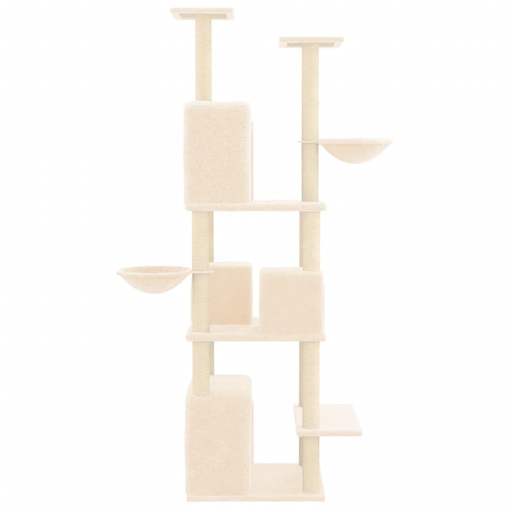Vidaxl Rascador Para Gatos Con Postes De Sisal Crema 180 Cm_3
