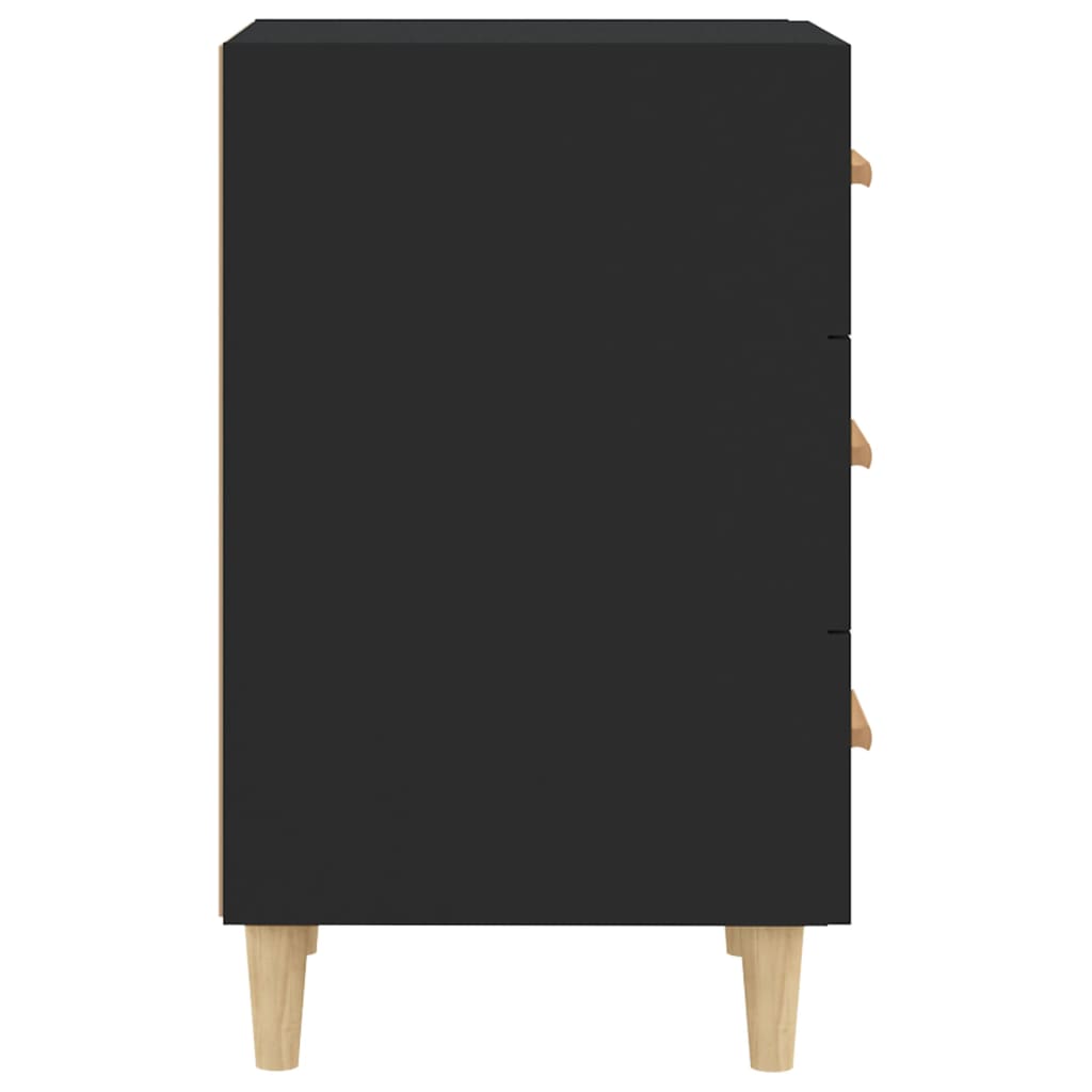 Mesita De Noche Madera De Ingeniería Negro 40x40x66 Cm_3