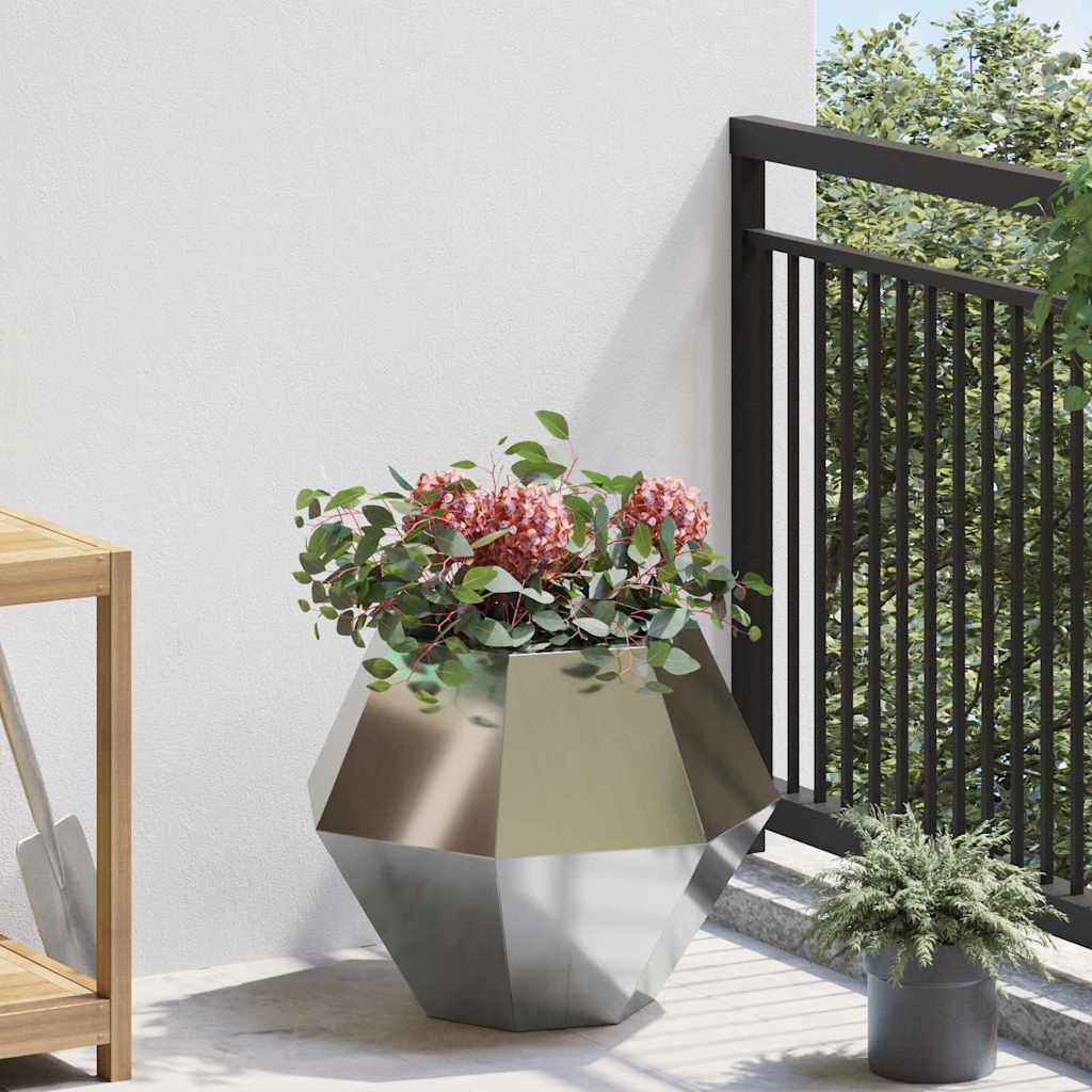 Jardinera 2 Pcs Plateado 50 X 50 X 40 Cm Acero Galvanizado_3